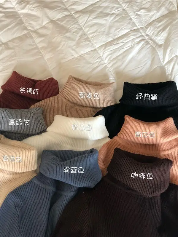 Women Korean Style Slim Knitted Turtleneck Sweaters 2025 - Image 3