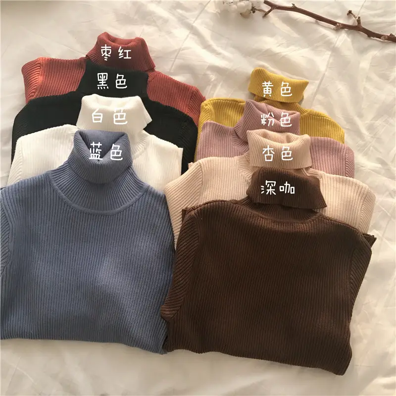 Women Korean Style Slim Knitted Turtleneck Sweaters 2025 — feature 17