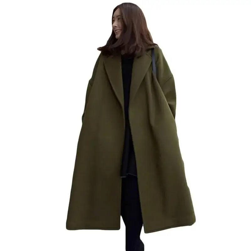 Women Woolen Coat Large Korean Style Loose Mid-Length - Image 6