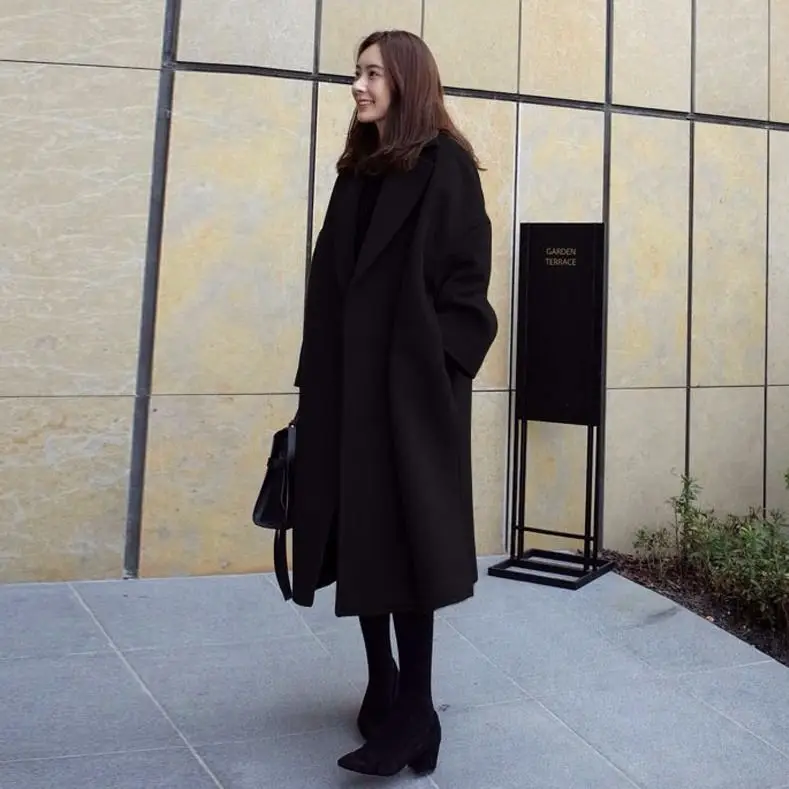 Women Woolen Coat Large Korean Style Loose Mid-Length — feature 3