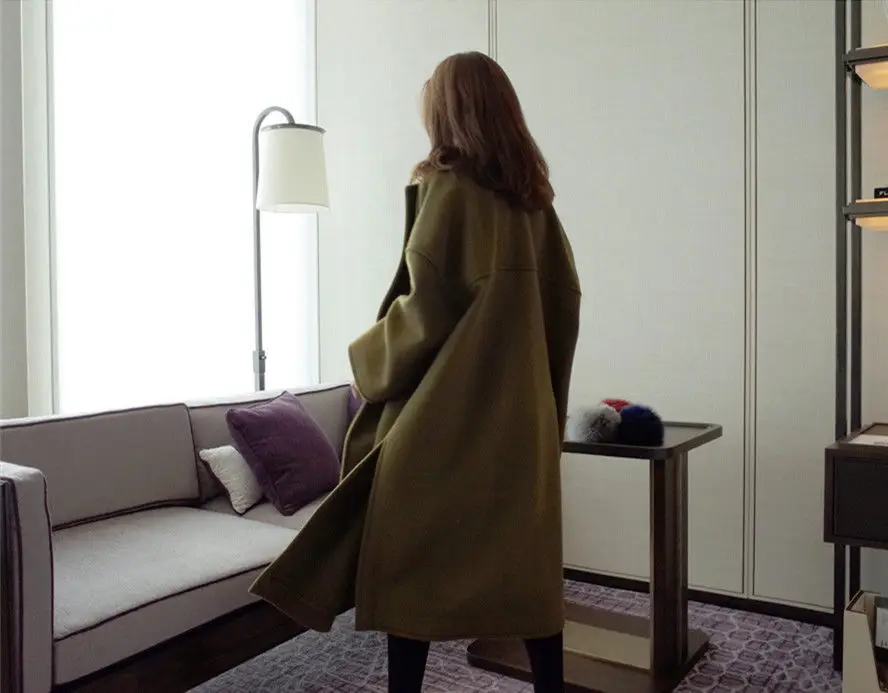 Women Woolen Coat Large Korean Style Loose Mid-Length — feature 5