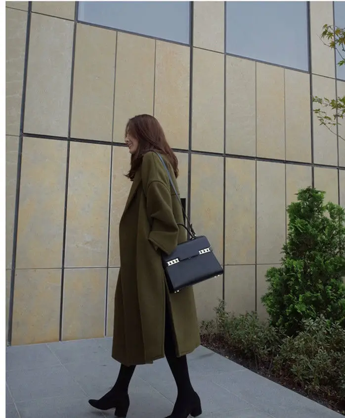 Women Woolen Coat Large Korean Style Loose Mid-Length — feature 6