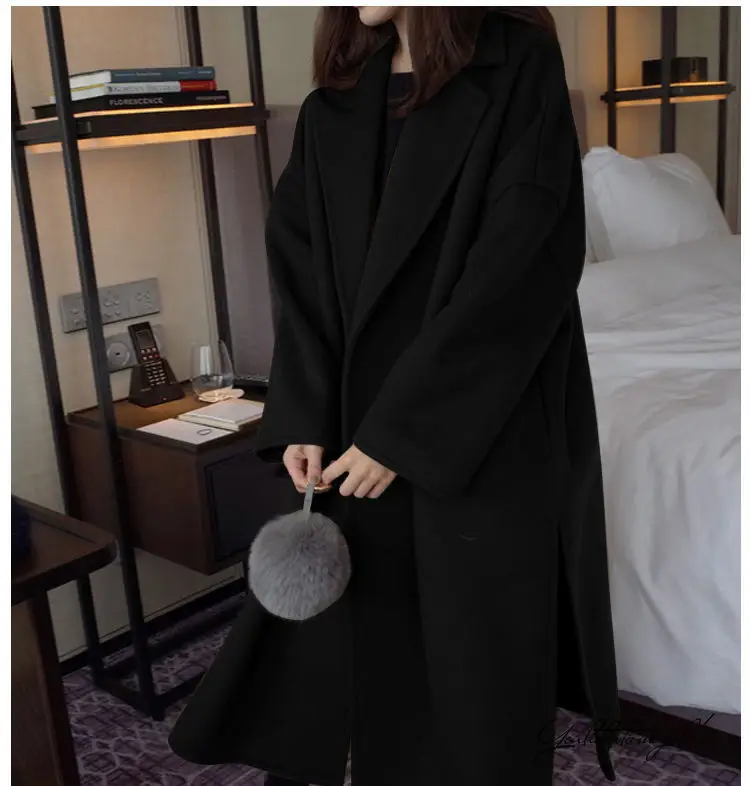 Women Woolen Coat Large Korean Style Loose Mid-Length — feature 8