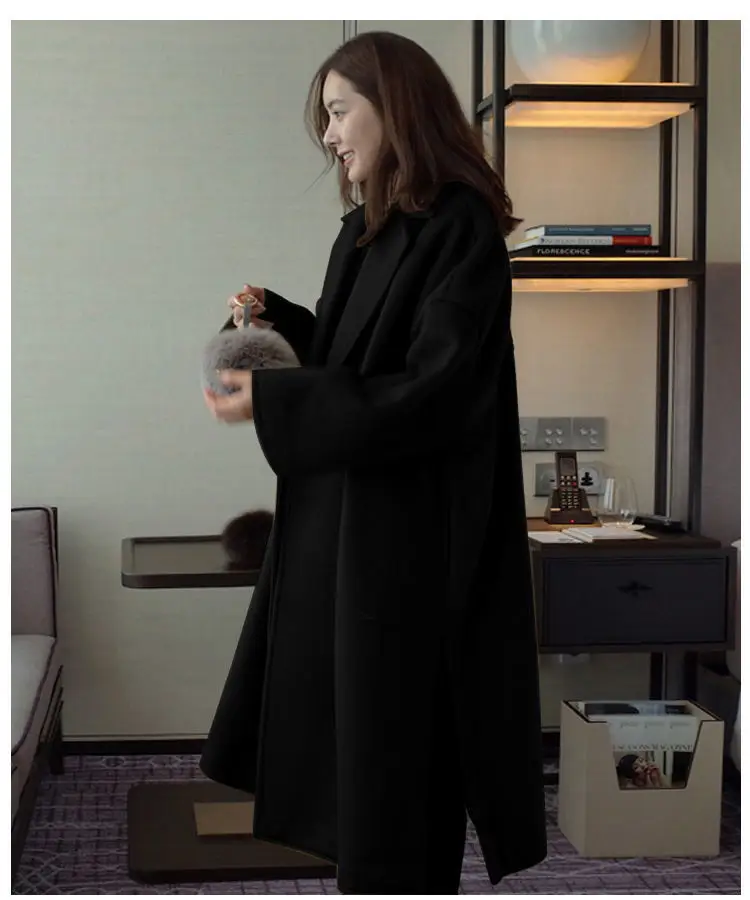 Women Woolen Coat Large Korean Style Loose Mid-Length — feature 9