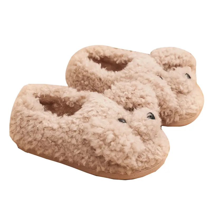 Winter Cotton Shoes Women's Cute Cartoon Dog Mao Mao Slippers Women's Home Warm Thick-soled Couple's Fleece-lined Cotton Shoes - Image 9