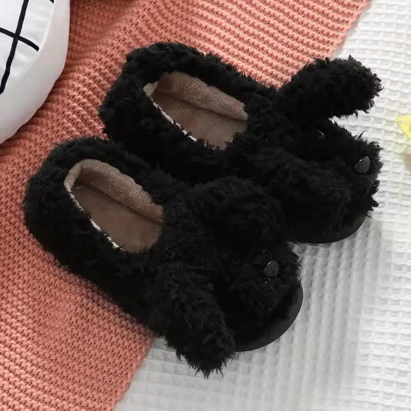 Winter Cotton Shoes Women's Cute Cartoon Dog Mao Mao Slippers Women's Home Warm Thick-soled Couple's Fleece-lined Cotton Shoes - Image 2