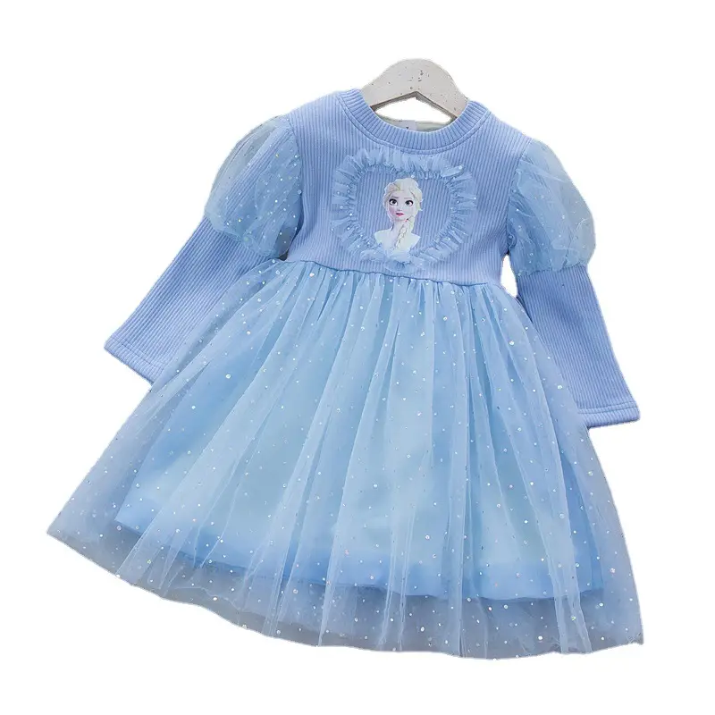 Pink Elsa Baby Dress for Girls Toddler Fleece Lined - Image 6