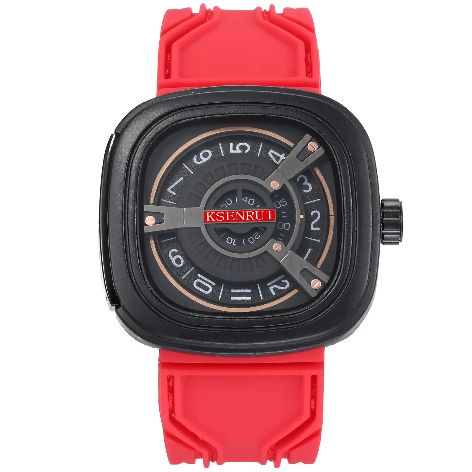 Cassen Rui Red Silicone GPS Watch for Men - Image 4