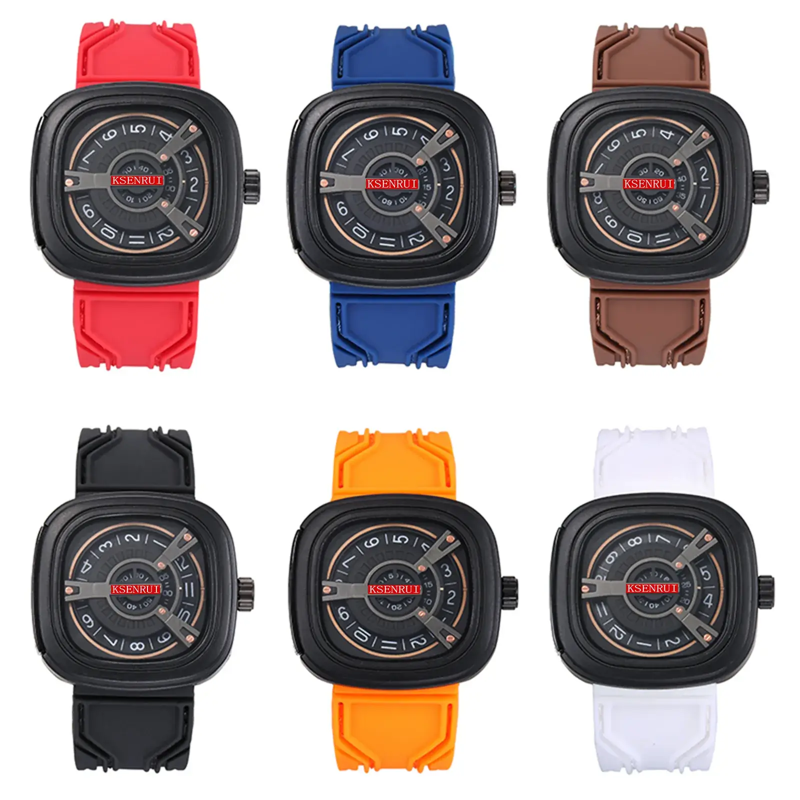 Cassen Rui Red Silicone GPS Watch for Men - Image 7