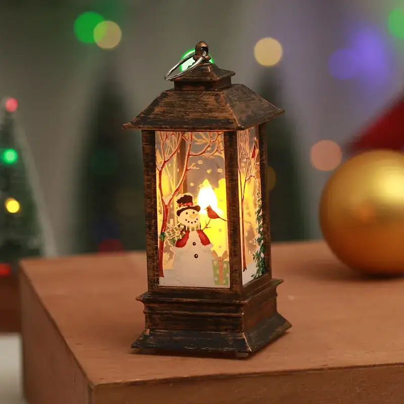 Red Christmas Wind Lamp with Santa Design - Image 5