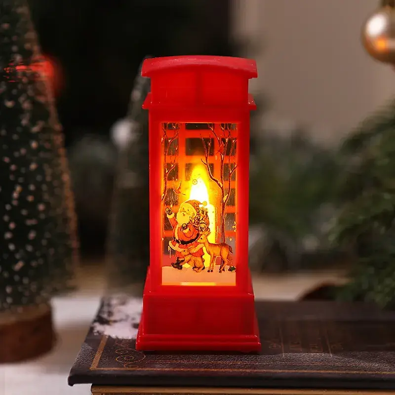 Red Christmas Wind Lamp with Santa Design - Image 9