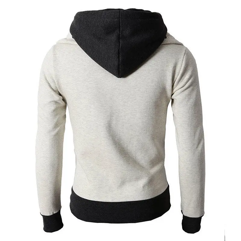 New Men's Hooded Sweatshirt Jacket Grey Black Zip Front - Image 8