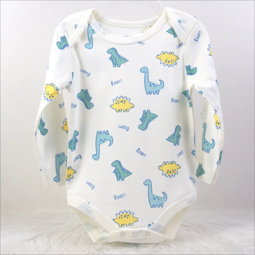 Creeper Baby Long Sleeve Bodysuit Set of 3 Blue — feature 10