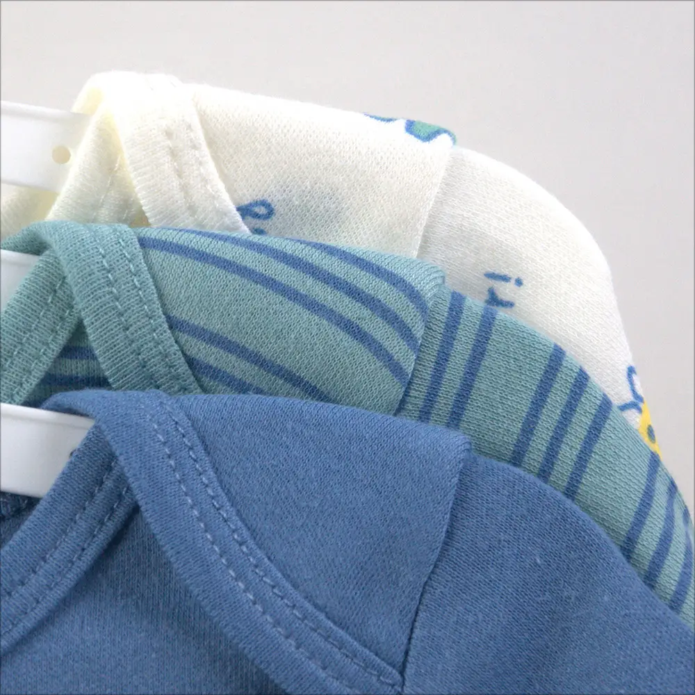 Creeper Baby Long Sleeve Bodysuit Set of 3 Blue — feature 11