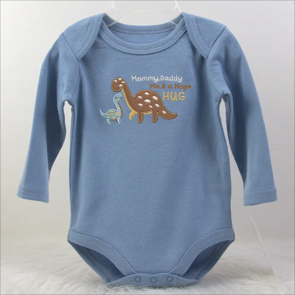 Creeper Baby Long Sleeve Bodysuit Set of 3 Blue — feature 14