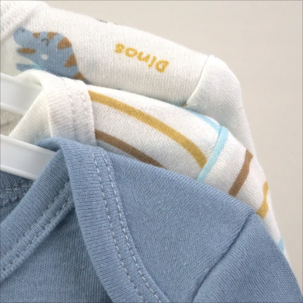 Creeper Baby Long Sleeve Bodysuit Set of 3 Blue — feature 17
