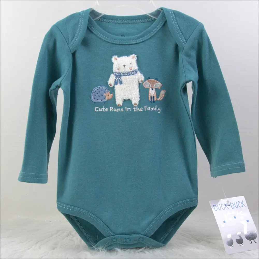 Creeper Baby Long Sleeve Bodysuit Set of 3 Blue — feature 20