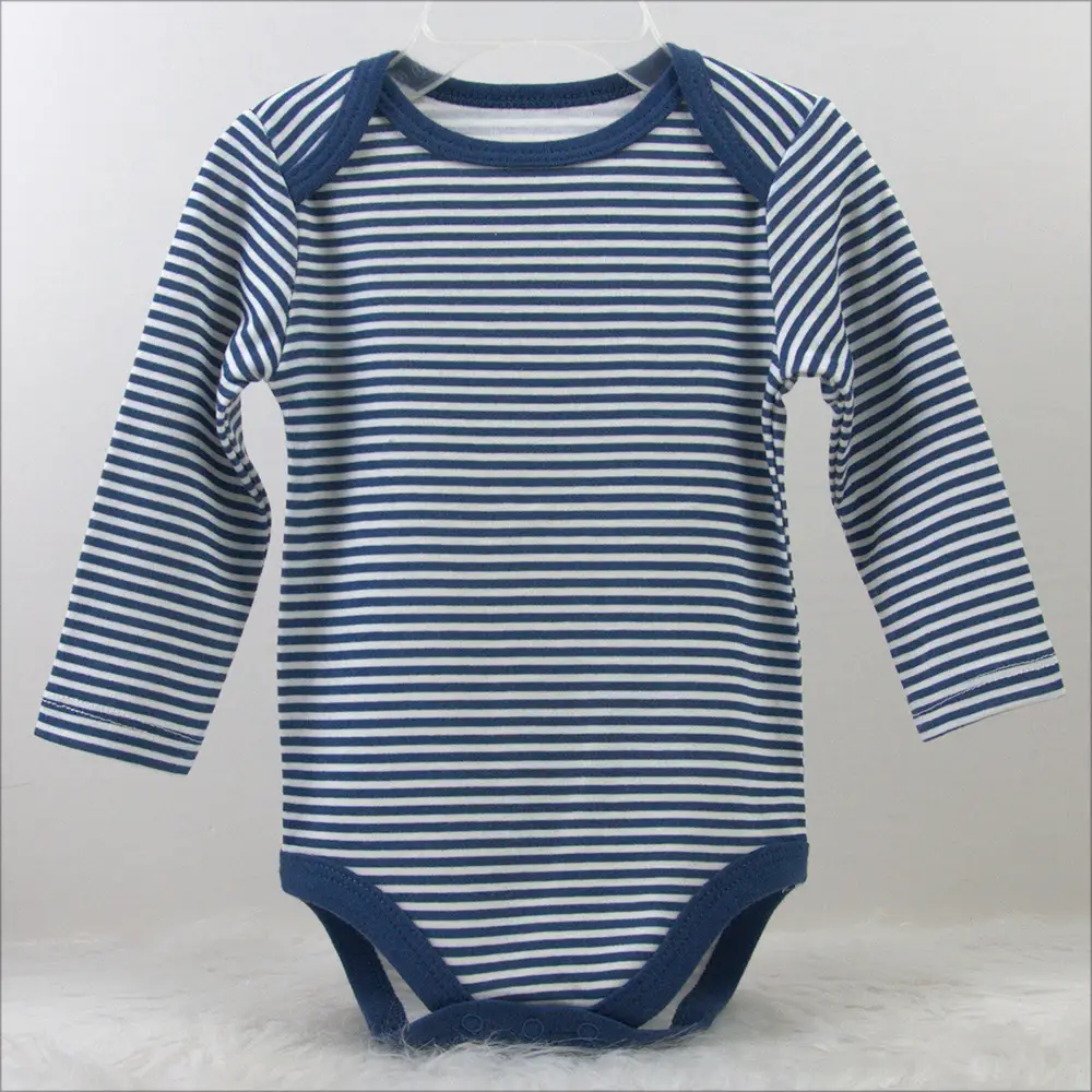 Creeper Baby Long Sleeve Bodysuit Set of 3 Blue — feature 3