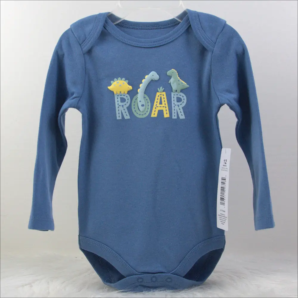 Creeper Baby Long Sleeve Bodysuit Set of 3 Blue — feature 8