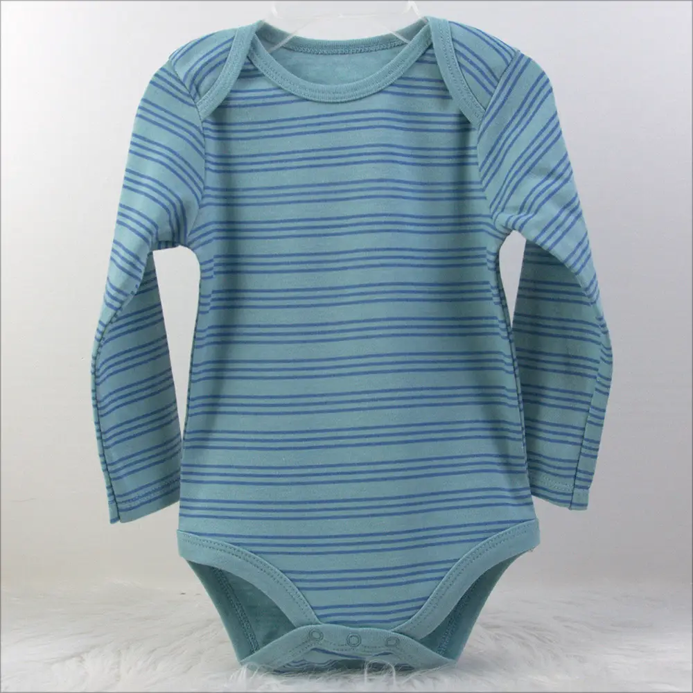 Creeper Baby Long Sleeve Bodysuit Set of 3 Blue — feature 9