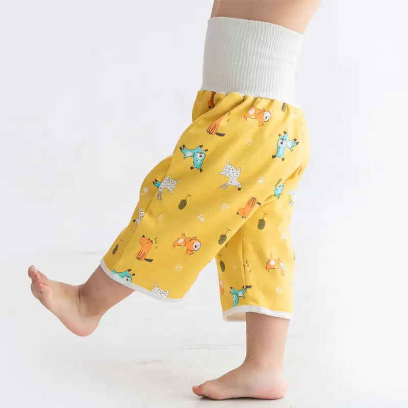 Yellow Cartoon Baby Diaper Pants Waterproof Leak Proof