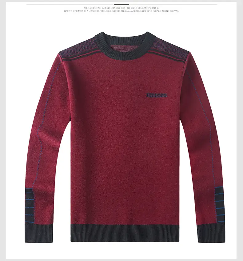 Middle-Aged Men Fleece Lined Sweater Black — feature 23
