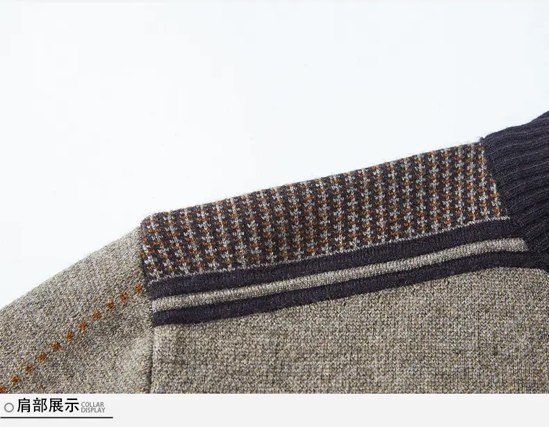 Middle-Aged Men Fleece Lined Sweater Black — feature 26