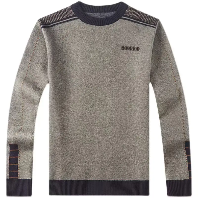 Middle-Aged Men Fleece Lined Sweater Black — feature 5