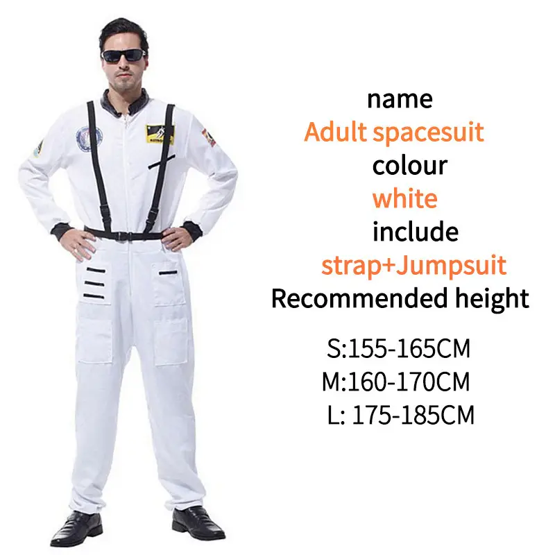Children's White Space Suit Astronaut Costume Adult Men Women - Image 3