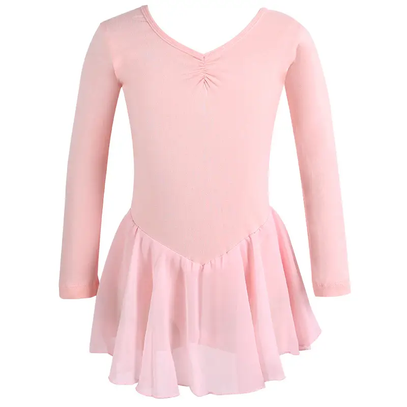Light Blue Fleece Lined Ballet Dress for Girls - Image 13