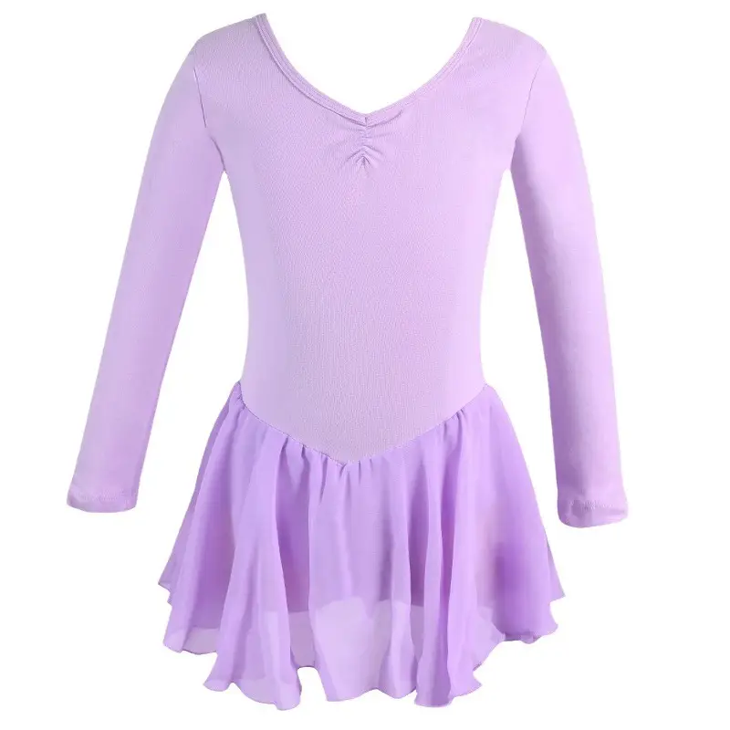 Light Blue Fleece Lined Ballet Dress for Girls - Image 15