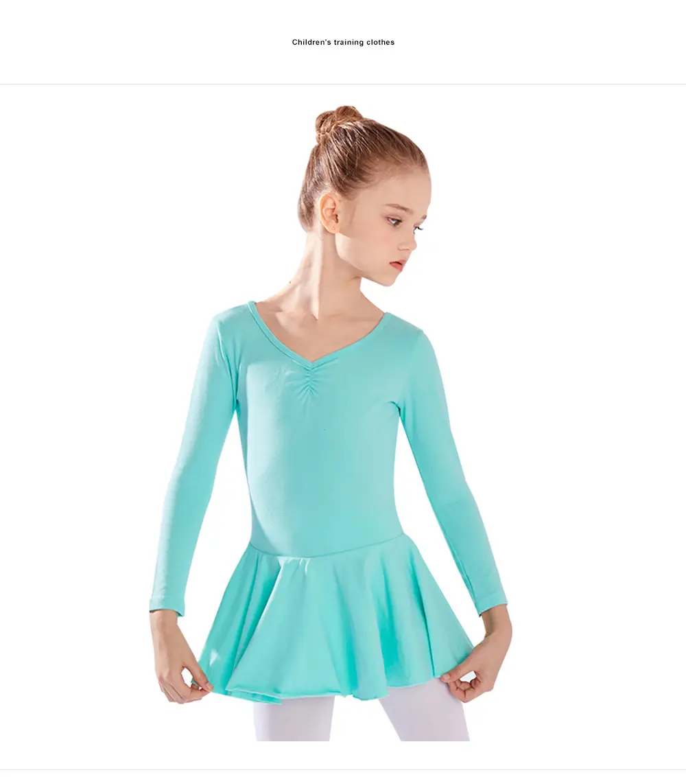Light Blue Fleece Lined Ballet Dress for Girls — feature 8