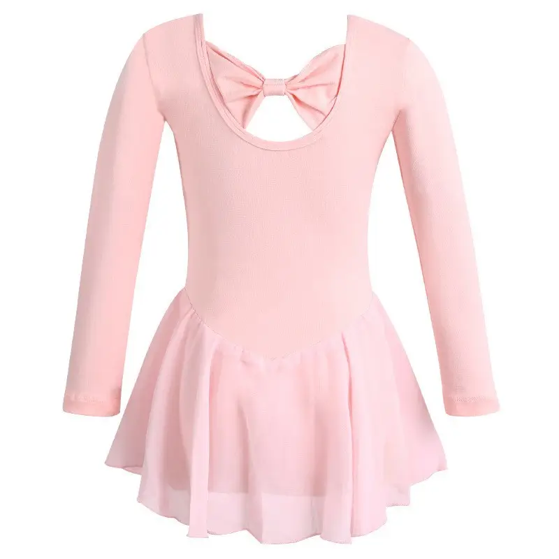 Light Blue Fleece Lined Ballet Dress for Girls - Image 7