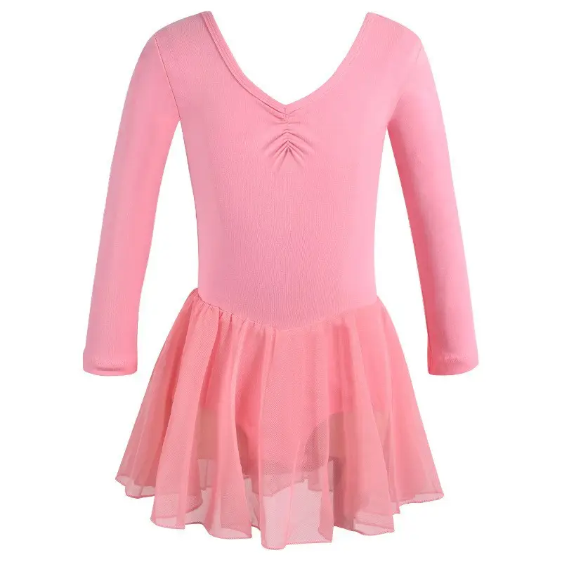 Light Blue Fleece Lined Ballet Dress for Girls - Image 9