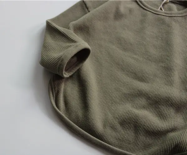 2026 Spring Boys Long Sleeve T-Shirt Olive Green Loose Fit — feature 14