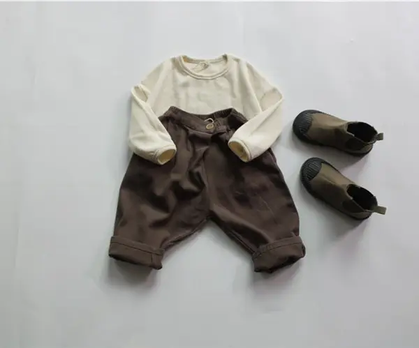 2026 Spring Boys Long Sleeve T-Shirt Olive Green Loose Fit — feature 15