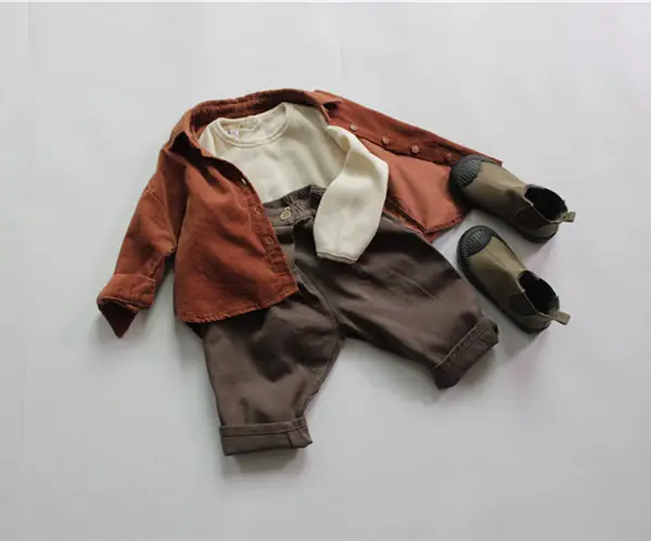 2026 Spring Boys Long Sleeve T-Shirt Olive Green Loose Fit — feature 16