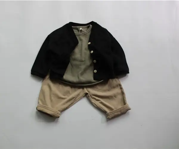 2026 Spring Boys Long Sleeve T-Shirt Olive Green Loose Fit — feature 6