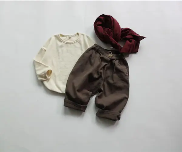 2026 Spring Boys Long Sleeve T-Shirt Olive Green Loose Fit — feature 8