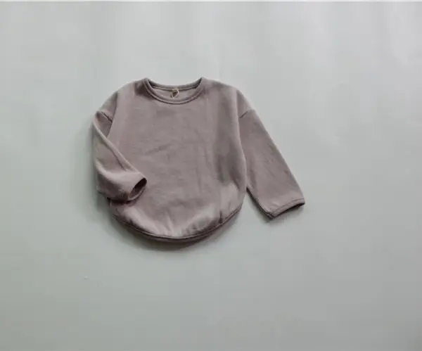 2026 Spring Boys Long Sleeve T-Shirt Olive Green Loose Fit - Image 3