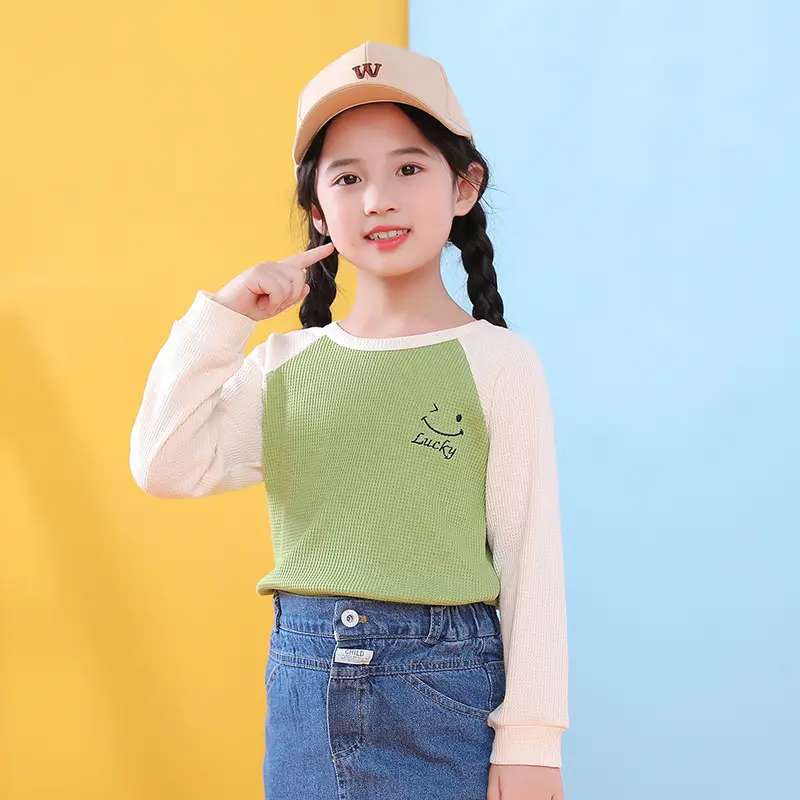 Children's Long Sleeve T-Shirt Blue Gray Kids Spring Autumn Top - Image 7