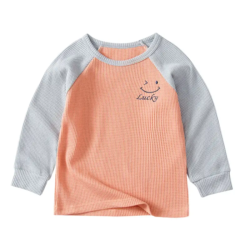 Children's Long Sleeve T-Shirt Blue Gray Kids Spring Autumn Top - Image 10