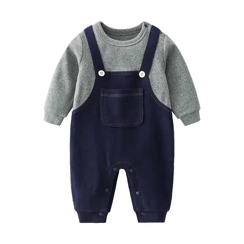 Baby Strap Gentleman Fleece Jumpsuit Set - Image 4