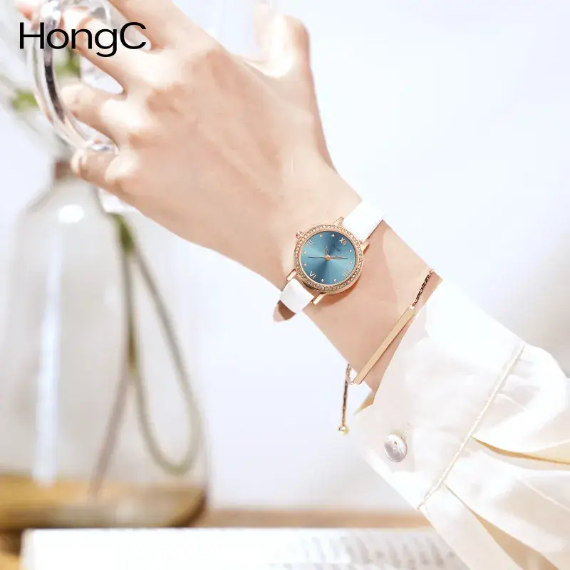 Elegant Blue Gemstone Women's Quartz Watch - Image 8