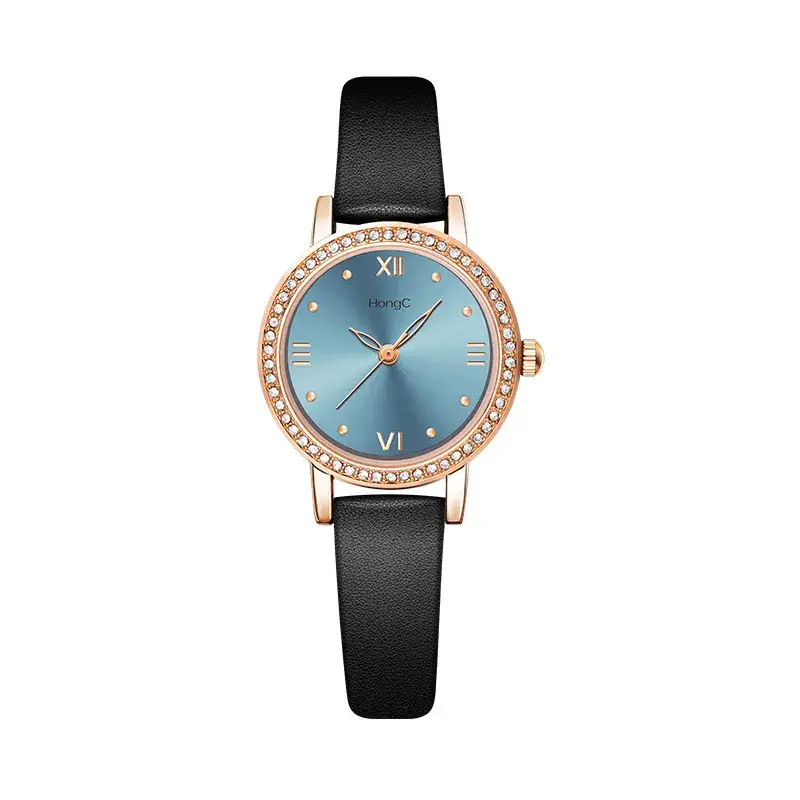 Elegant Blue Gemstone Women's Quartz Watch - Image 3