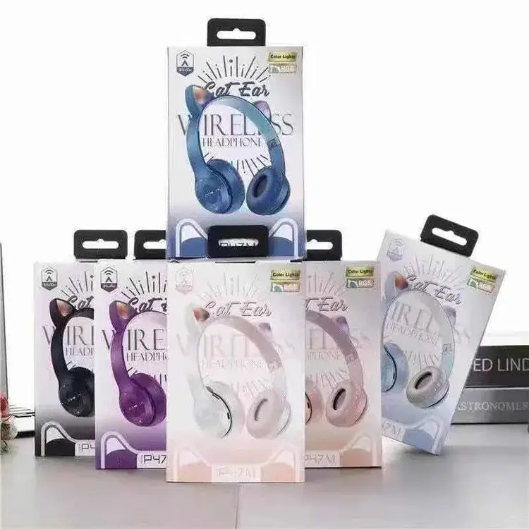 Pink Cat Ears Bluetooth Headset with Luminous Design - Image 8