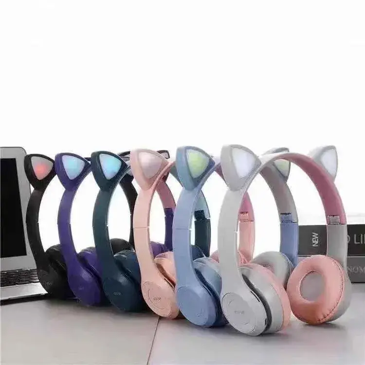 Pink Cat Ears Bluetooth Headset with Luminous Design - Image 9