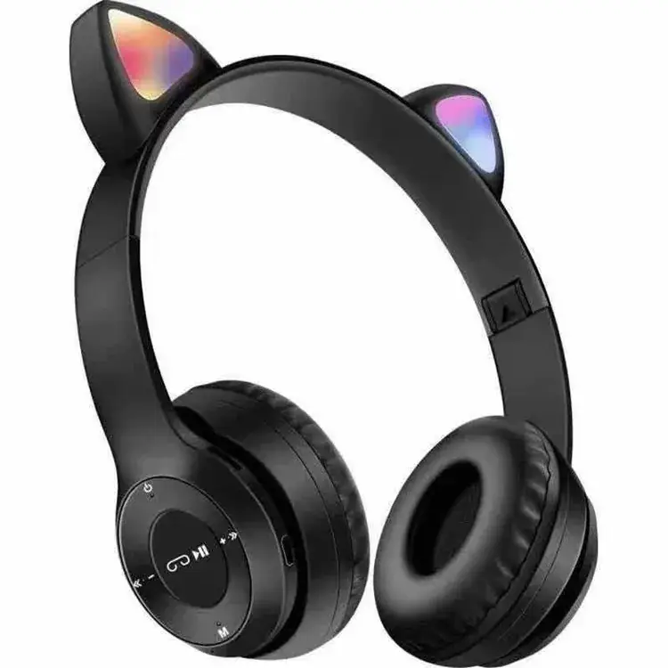 Pink Cat Ears Bluetooth Headset with Luminous Design - Image 2