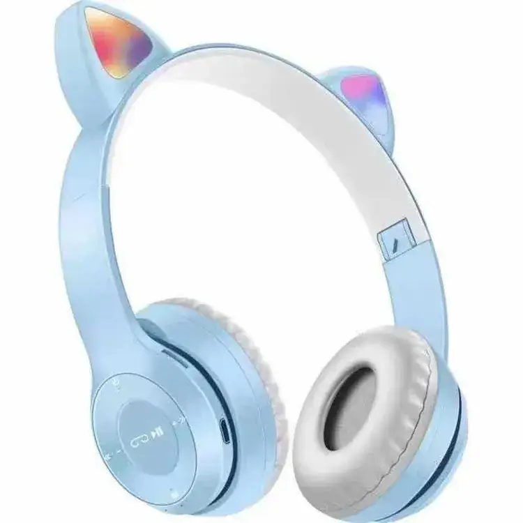 Pink Cat Ears Bluetooth Headset with Luminous Design - Image 3