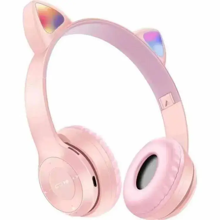 Pink Cat Ears Bluetooth Headset with Luminous Design - Image 5